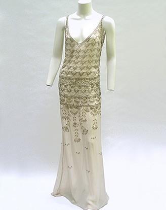 90S BADGLEY MISCHKA
 20S STYLE SILK BEADED GOWN
6